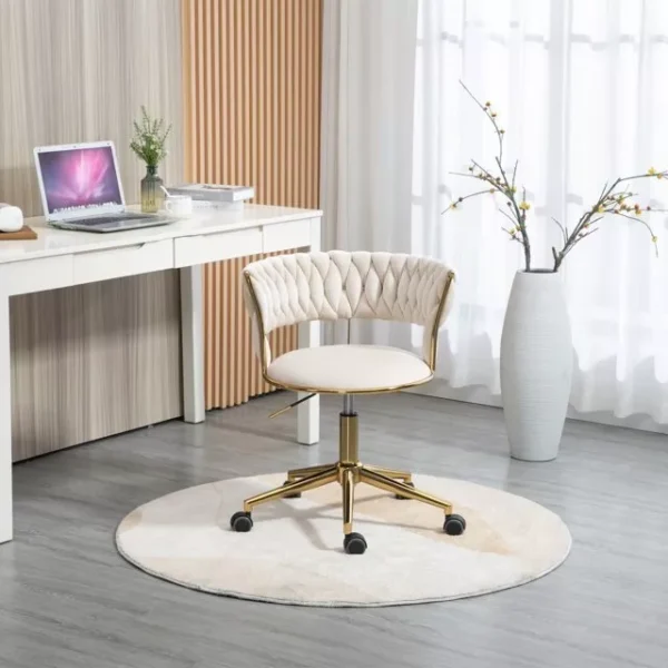  Sleek Armless Velvet Office Chair | US-Made | VAT-Included