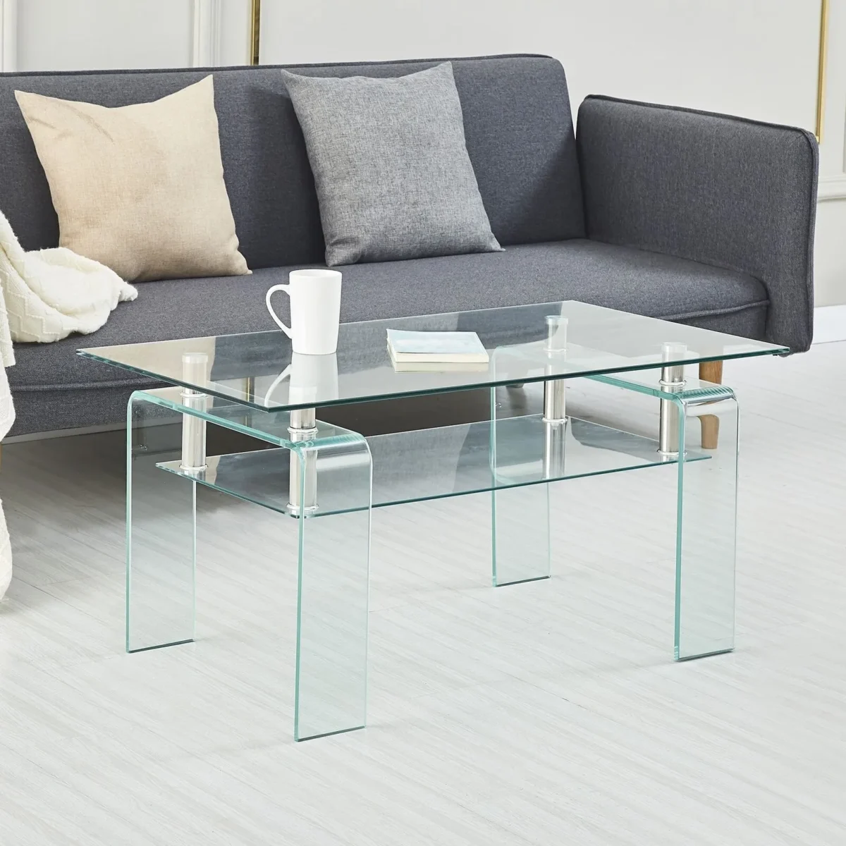 Sleek Modern Glass Coffee Table