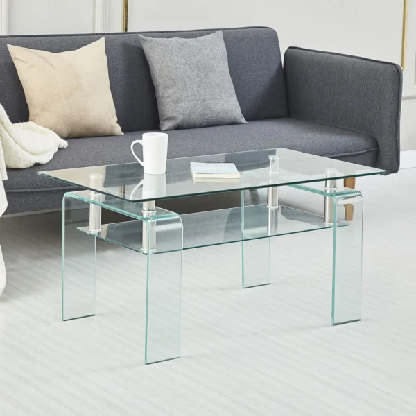 Sleek Modern Glass Coffee Table